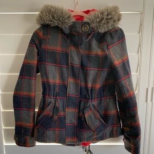 Jack brand hooded fax fur jacket